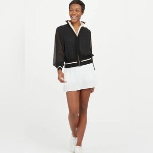 SPANX Get Moving White Pleated Booty Boost Tennis Skirt Skort Preppy Size XS